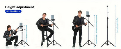 Portable Tripod Microphone Boom Stand with Clip and Carrying Bag