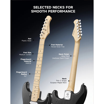 DST-80 Full Size Electric Guitar Kit with SSS Pickups and Amplifier