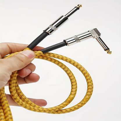 [High-Fidelity Guitar Cable] Noise-Canceling High-Fidelity Guitar Cable | Male-to-Male Connectors for Electric Bass and Acoustic Guitar - Available in 150cm, 300cm, 600cm Lengths