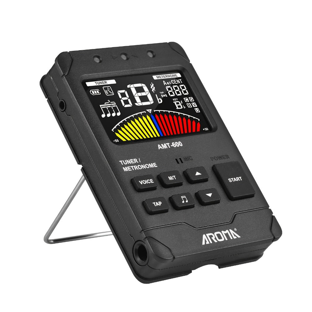 Chromatic Instrument Tuner, USB-C, Rechargeable, 3-In-1 for Guitar and Bass Tuning