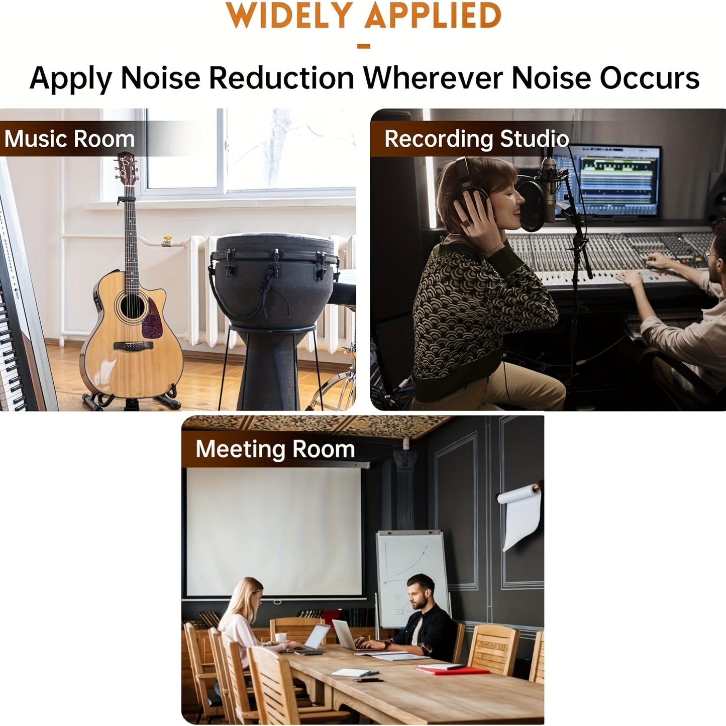 DALTACK 3pcs Large Acoustic Acoustic Foam Panel, 47.25 "X 23.65" X 0.35 "Acoustic Wall Panel, Decorative Acoustic Wall Panel for Home Studio Office