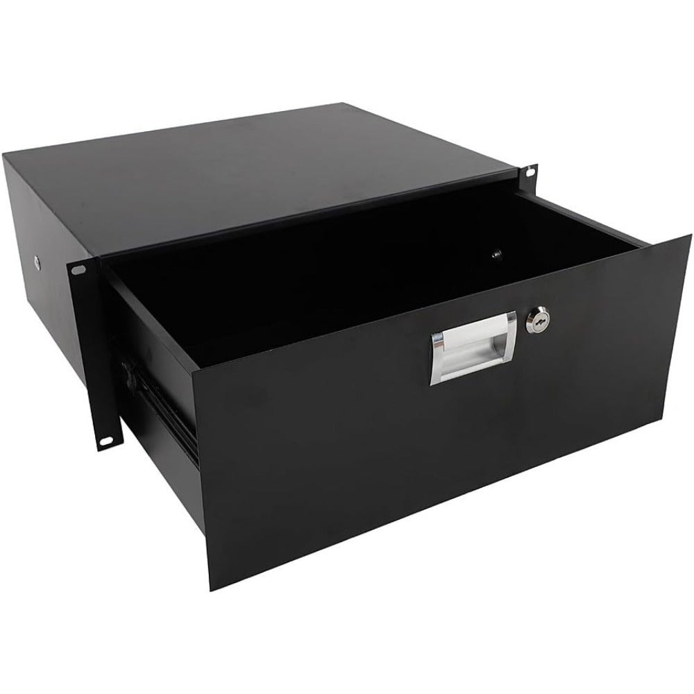 2U Rack Mount Drawer, Locking Storage for 19-Inch AV, Network and DJ Racks