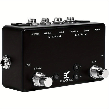 Guitar Effects Loop Switcher Pedal - Passive Channel Switcher Box Switching 2 Loop Channels And Bypassing - For Guitarists -  Suitable for Live Performances & Studio Recording - Great Gift for Musicians