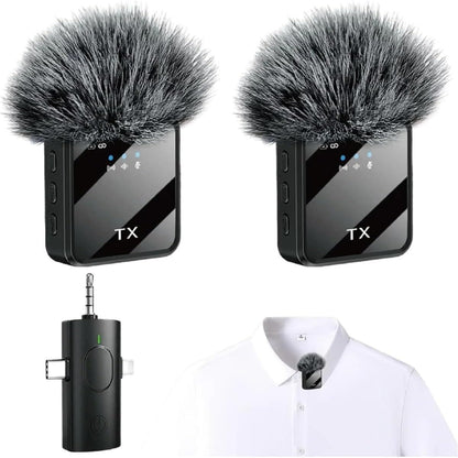 3-in-1 Mini Wireless Lavalier Microphone Compatible for iPhone/Android/Camera, - Plug & Play Lapel Mic with Noise Reduction, 328ft Range & 18H Suitable for Streaming, Vlogging, YouTube, TikTok, Podcasting, Recording