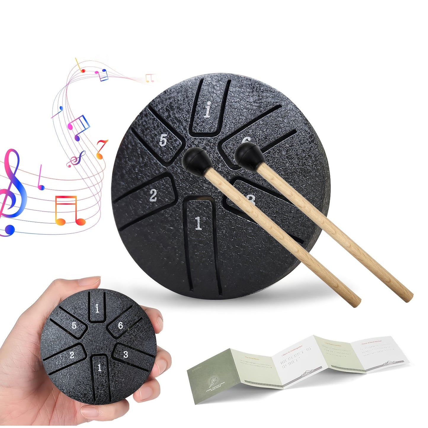 Outdoor Garden Rain Drum, Steel Tongue Drum-Durable Metal, Soothing Rainfall Sounds, Perfect for Garden, Yoga & Meditation, Halloween & Christmas Gifts with Drum Bag, Music Book, Drum Mallets Etc.