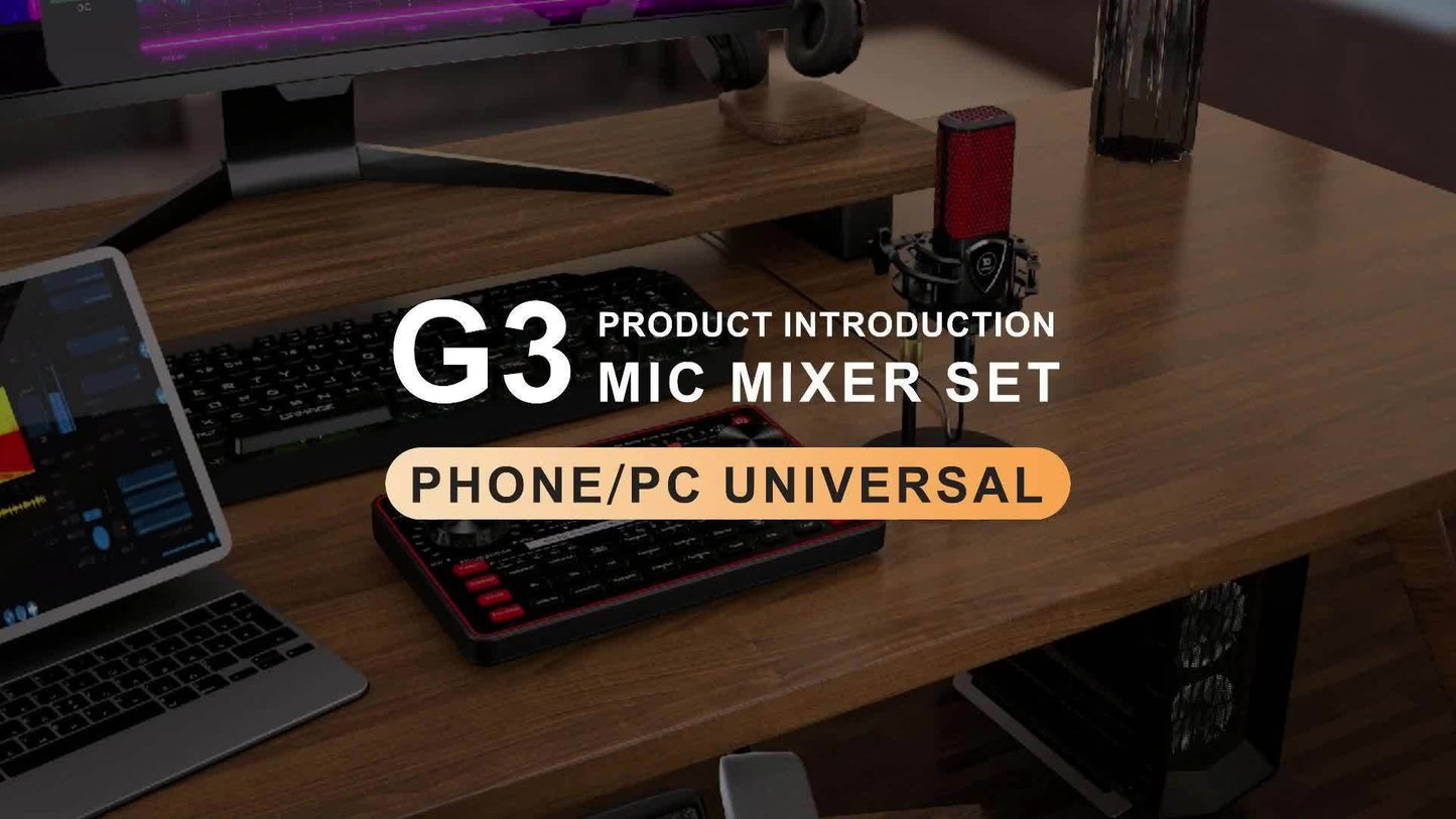 G3 Podcast Influencer KOL, Singing Gaming DJ Mixing Station Controller Equipment, Studio Professional Recording, Electronic Music Mixer Power Conditioner Karaoke Machine, Available Dynamic Condenser Wireless Microphone Portable Microfono Inalambrico