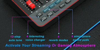 USB Audio Interface, Adjustable, USB, Podcast, Equipment for Recording and Streaming