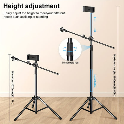 Portable Tripod Microphone Boom Stand with Clip and Carrying Bag