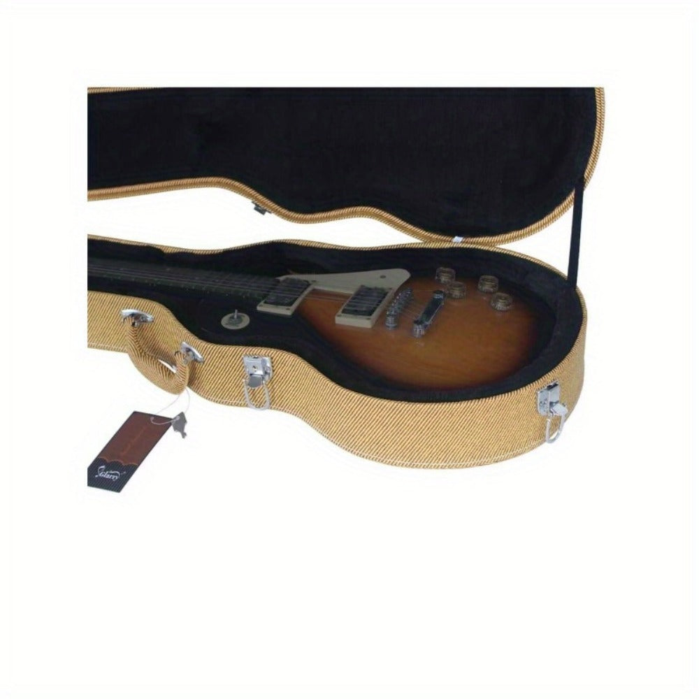 Guitar Case, Yellow, Hard, Shell for Storage and Travel for Home Practice, Rehearsal