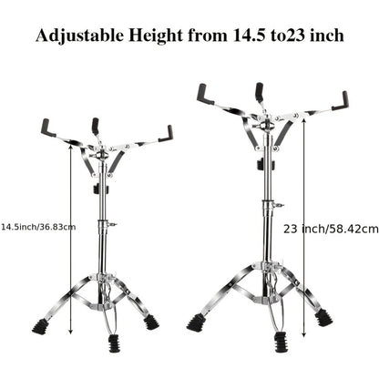Adjustable Snare Drum Stand Set for 10 to 14-Inch Drums and Practice Pads