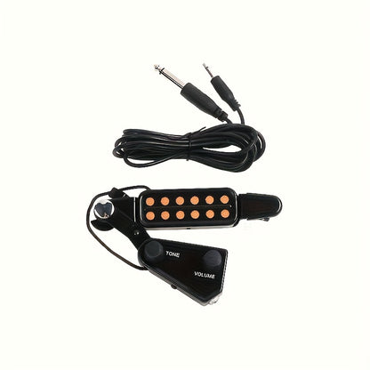 1pc 12-Hole Acoustic Guitar Pickup P-011 Sound Hole Pickup Magnetic Transducer with Tone Volume Controller Audio Cable - for Acoustic Guitarists - Enhance Guitar Sound - Perfect Gift for Musicians