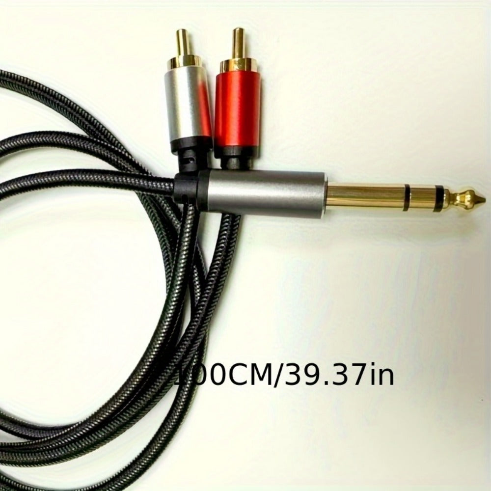 RCA Audio Cable, 6.5mm, Large, Three-Core/2RCA, Male/Male for Connecting Audio Sources
