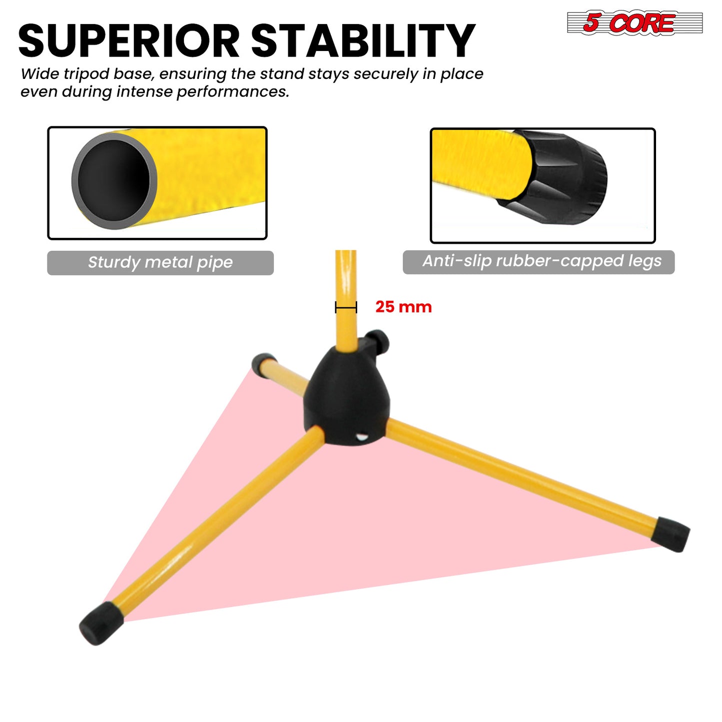 5 Core Microphone Stand Floor 2 Mic Clips Universal Height Adjustable 63" Dual Tripod Mic Stands w Telescoping Boom Arm Foldable Portable