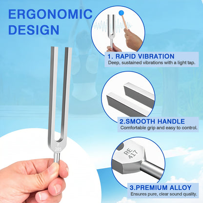 9pcs Tuning Forks Set-with Tuning Fork Hammer Storage Pouch - Music Tuning Fork Mallet Set 174Hz, 285Hz, 396Hz, 417Hz, 528Hz, 639Hz, 741Hz, 852Hz, 963Hz-Yoga Meditation Accessories And Sound Music, Surprise Gift