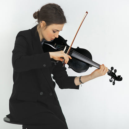 Full Size 4/ 4 Violin Set for Adults Beginners Students with Hard Case, Violin Bow, Shoulder Rest, Extra Strings and Sordine