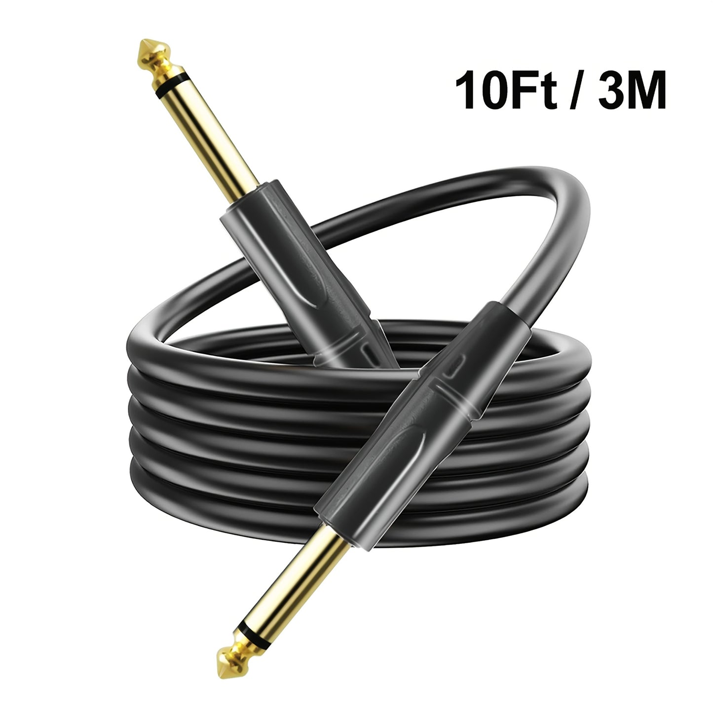 [Pro Audio Guitar Cable] 10ft/20ft/33ft Guitar Cable | 1/4 Instrument Cable for Electric Bass Guitar, Electric Mandolin, Pro Audio