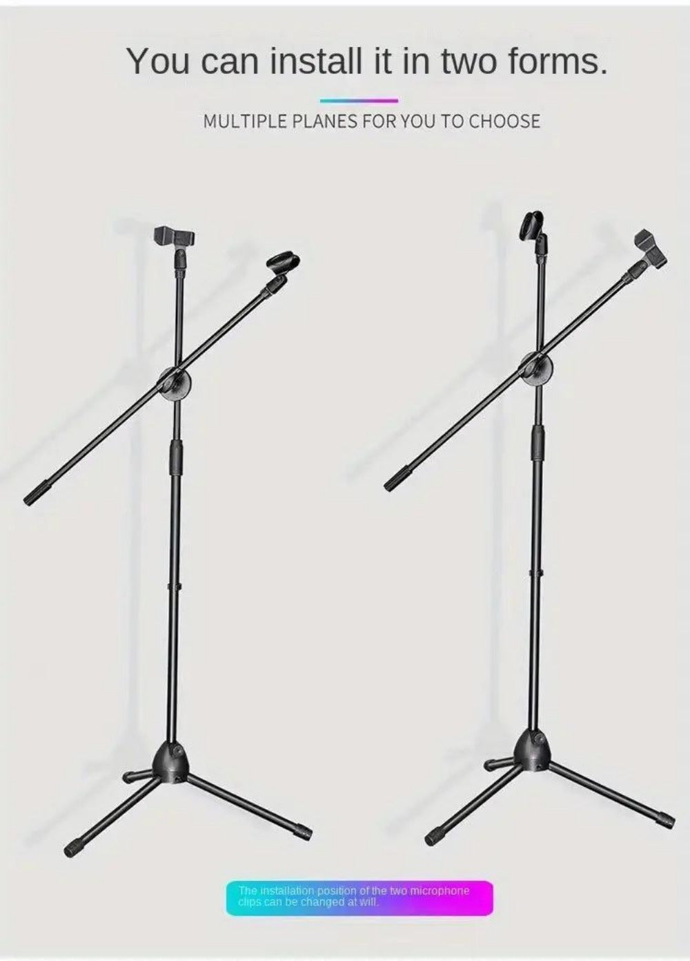Adjustable Tripod Microphone Boom Stand for Studio, Podcast and Stage