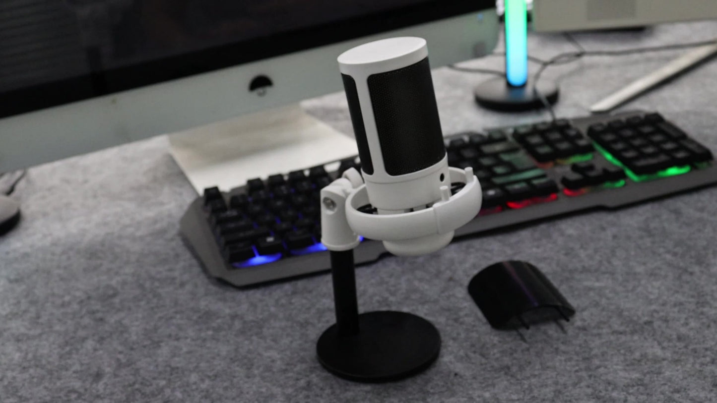 USB RGB Condenser Microphone with Gain, Touch Mute and Monitoring