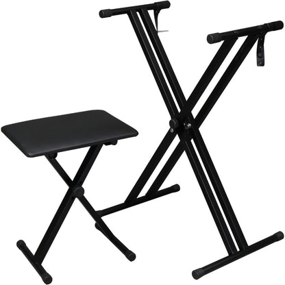 X-Style Keyboard Stand and Bench Set for 49, 61, 76 and 88-Key Pianos
