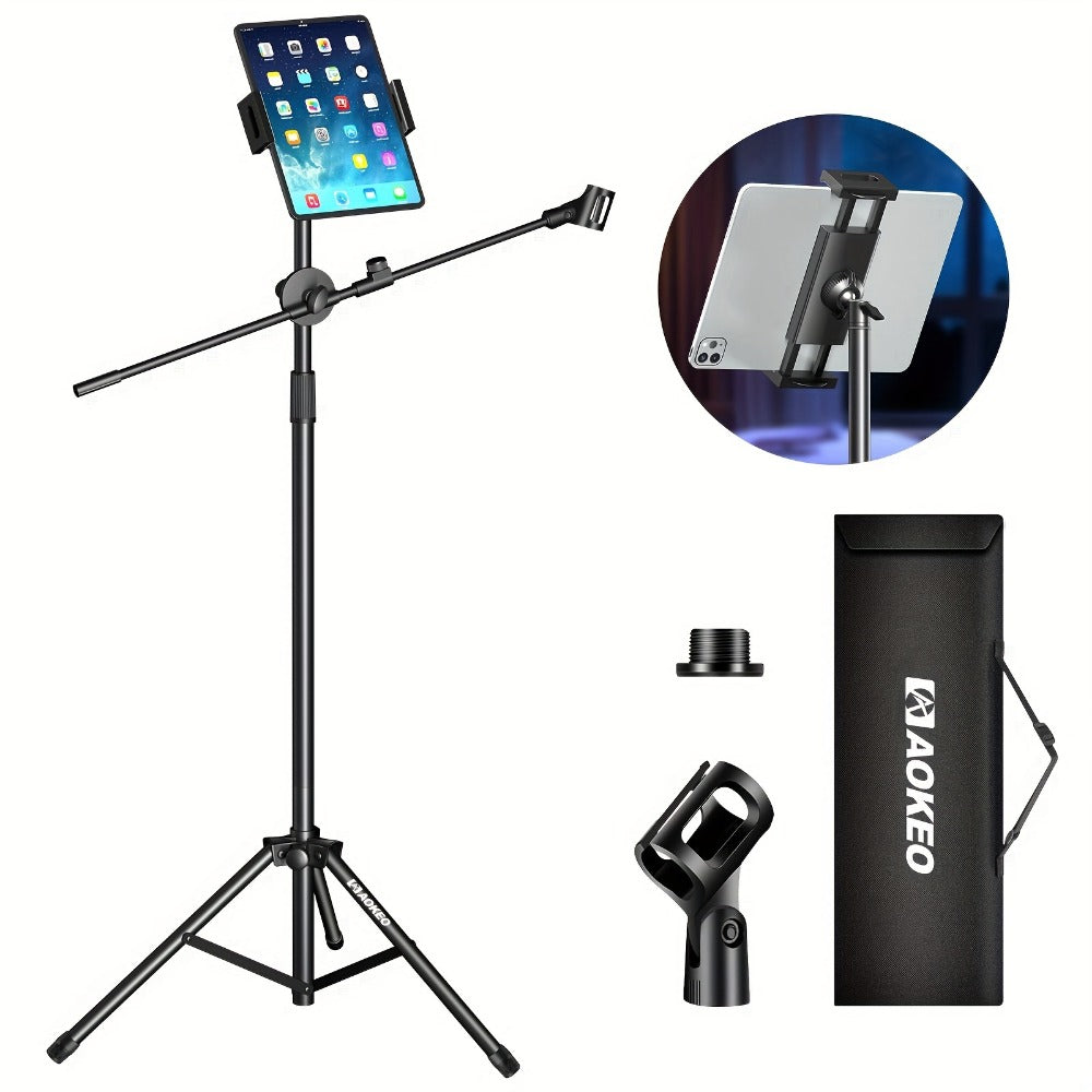 Portable Tripod Microphone Boom Stand with Clip and Carrying Bag