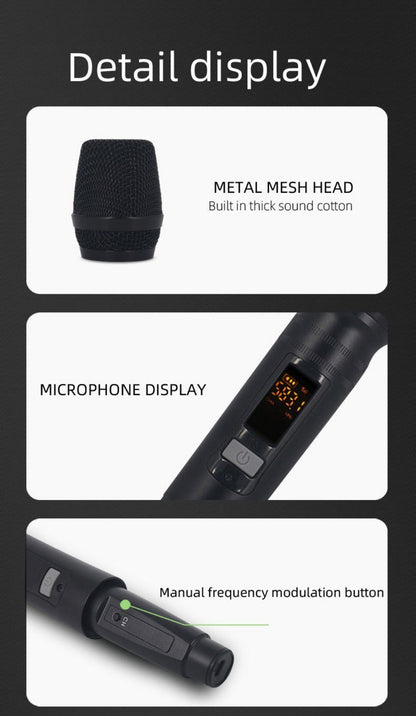 Audio Mixer, Wireless, USB, High-Quality, 4-Channel, UHF for Live Sound