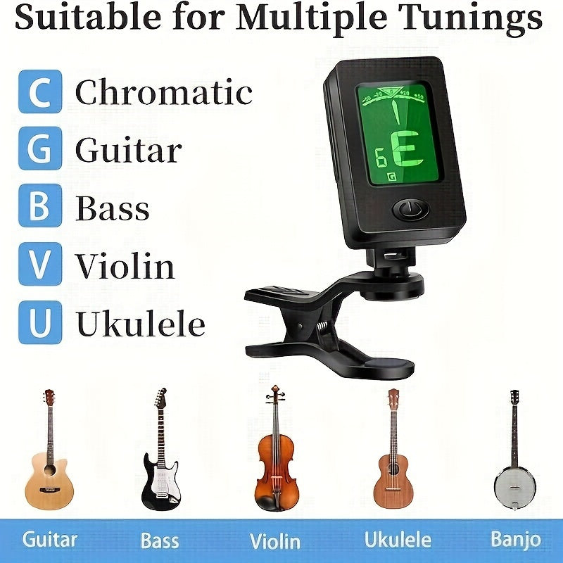Guitar Tuner, Guitar Accessories and Picks, Guitar Capo, Capo for Acoustic Guitar, Bass, Free Buzzer Sound, Guitar Tuner Clamp for Guitar, Violin, Bass, Ukulele