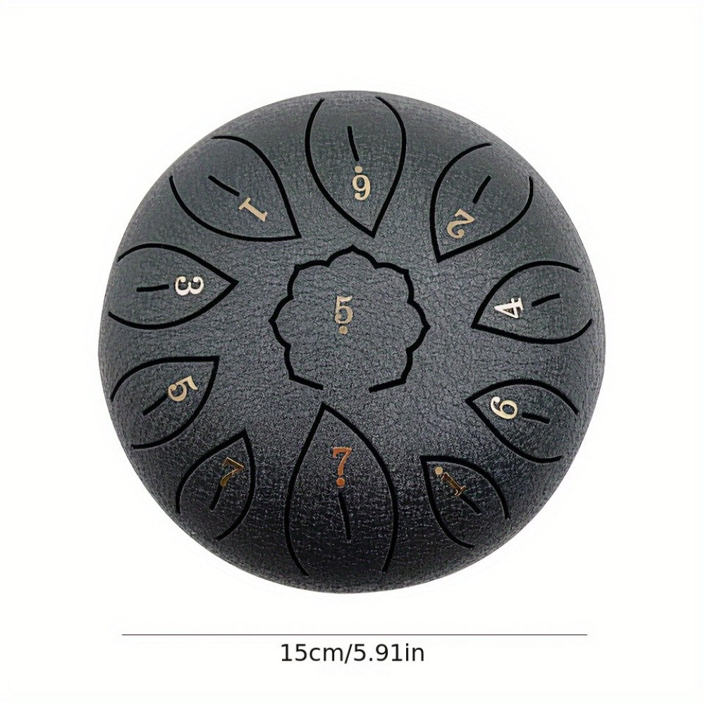 Steel Tongue Drum, 6-Inch 11-Note D Major Set with Bag and Drumsticks