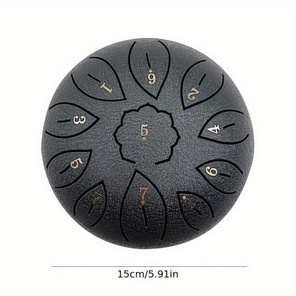Steel Tongue Drum, 6-Inch 11-Note D Major Set with Bag and Drumsticks