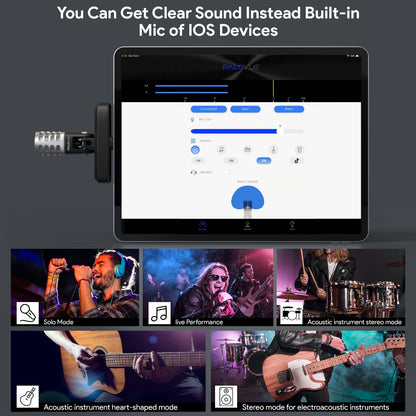 Recording Microphone, Portable, Cardioid, PALOVUE, MFi for Recording and Streaming