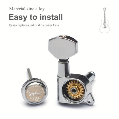 Guitar Tuning Peg Set, 6pcs, 6 pcs, SAPHUE, Premium for Replacing Guitar Tuning Hardware