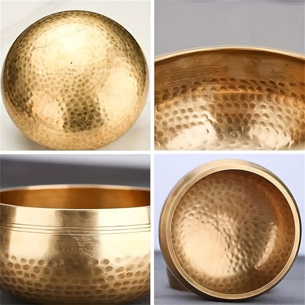 Nepalese Singing Bowl Set with Copper Bowls and Mahogany Strikers
