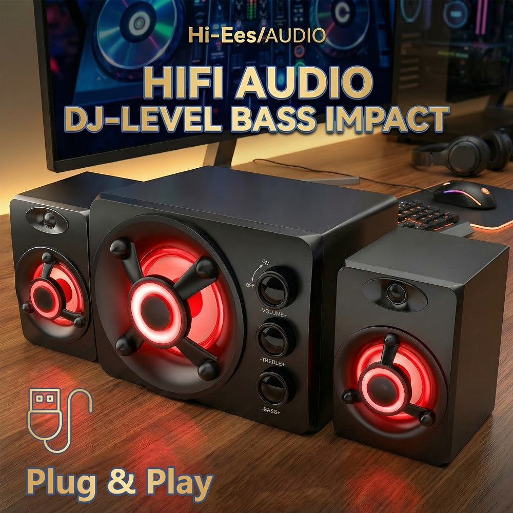 Portable PA Speaker, 3.5mm, RGB, USB, Computer, Speakers, Subwoofer for Parties
