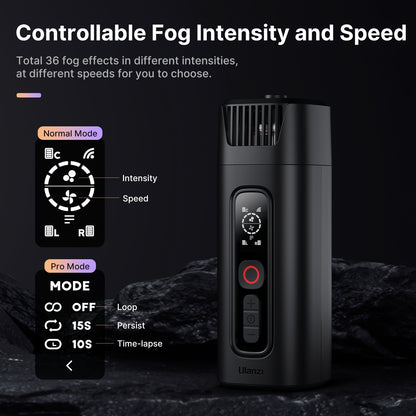 [Indoor Party & Studio] Ulanzi FM01 Handheld Haze Machine for Photo Effects - Manual Trigger Mist Generator W/ Refillable Tank, Indoor Party & Studio Prop (Compact Fog System)