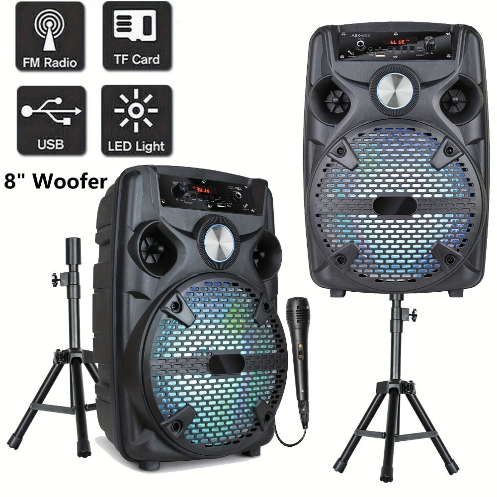 Portable PA Speaker, 15-inch Woofer, Sound Activated, Remote Control, Wireless for Parties