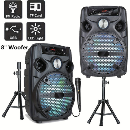 Portable PA Speaker, 15-inch Woofer, Sound Activated, Remote Control, Wireless for Parties