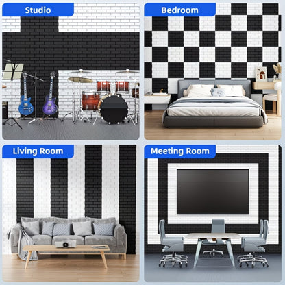 Acoustic Wall Panel, 48pcs, Self-Adhesive for Reducing Room Reflections In Recording