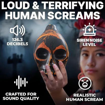 1pc Aztec Death Whistle-Handcrafted Ceramic Skull Musical Instrument Replica-A Unique Gift for History Lovers and Collectors, No Batteries Required
