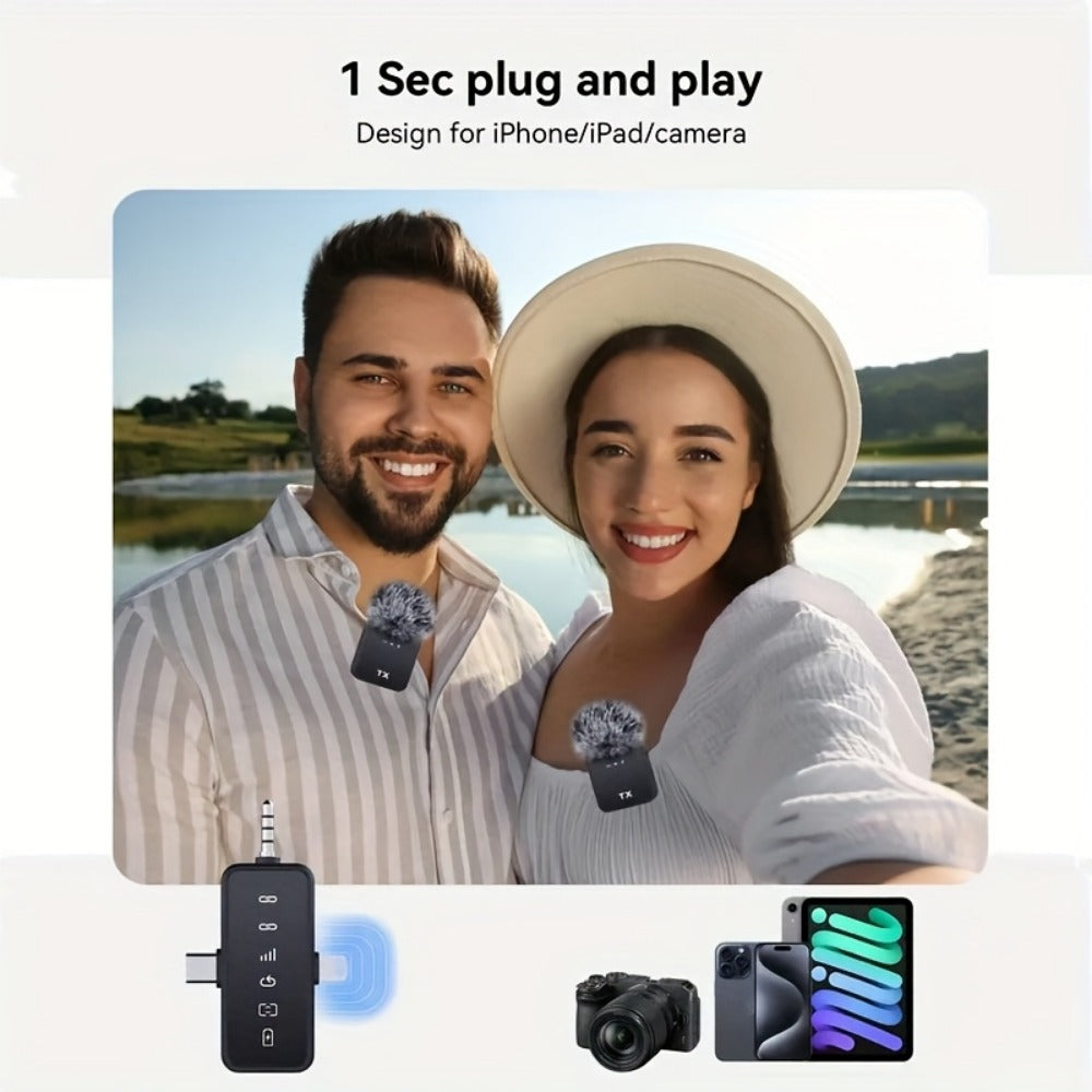 Recording Microphone, 3.5mm, Wireless, USB-C, 3in, Lavalier for Recording and Streaming