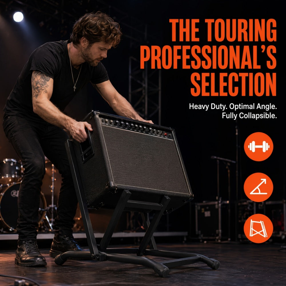 Guitar Stand, Foldable, Amp, Heavy, Duty for Holding And Displaying Guitars