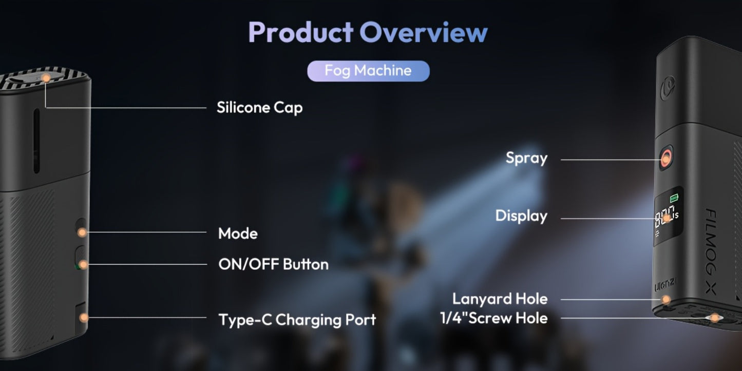 Stage Fog Machine, USB-C, Adjustable, Ulanzi, FILMOG for Stage and Party Lighting