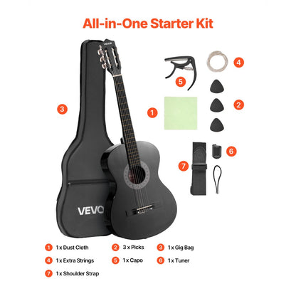 Acoustic Guitar, VEVOR, Classical, Beginner for Lessons and Practice