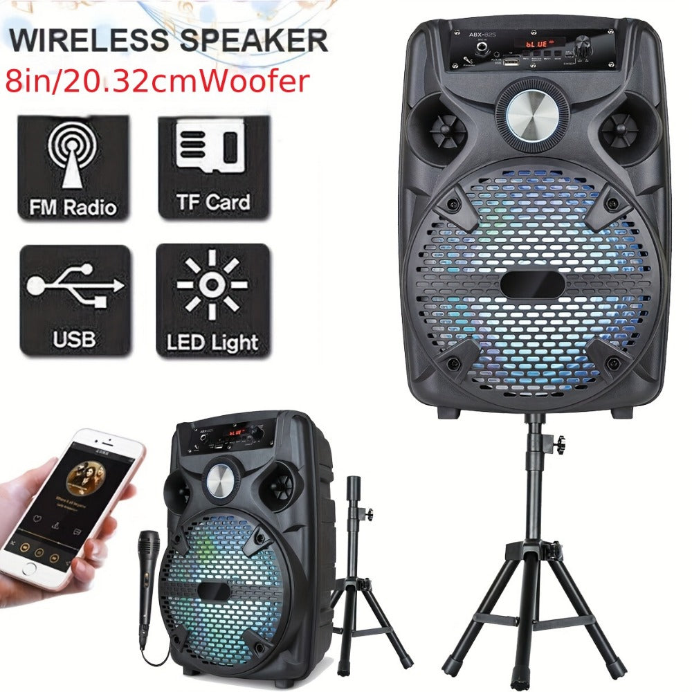 Portable PA Speaker, 15-inch Woofer, Sound Activated, Remote Control, Wireless for Parties