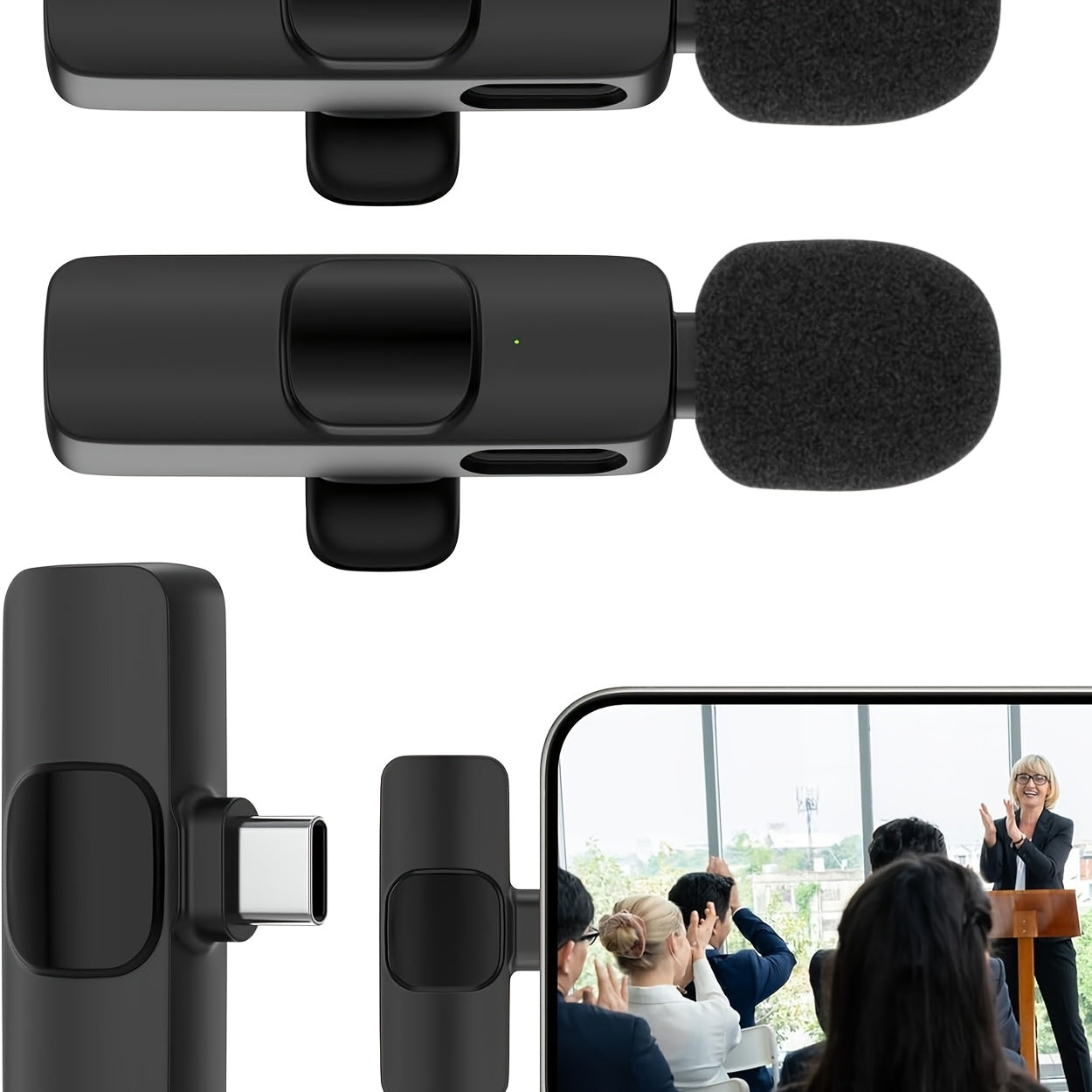 Local Stock! Lavalier Microphone with Noise Cancellation, Crystal Clear Audio for Live Streaming, Online Teaching, Public Speaking, YouTube Videos, Compatible with Type-C & I 0 S Devices. Compact & Portable, Easy Setup, One-Button Connection.
