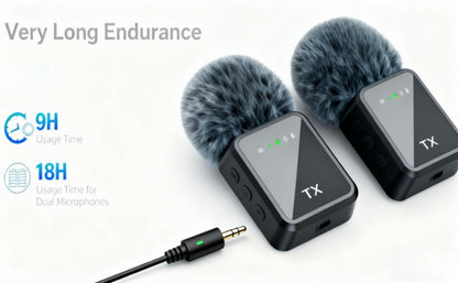 Recording Microphone, Wireless, 328ft, 3-in-1, Mini for Recording and Streaming