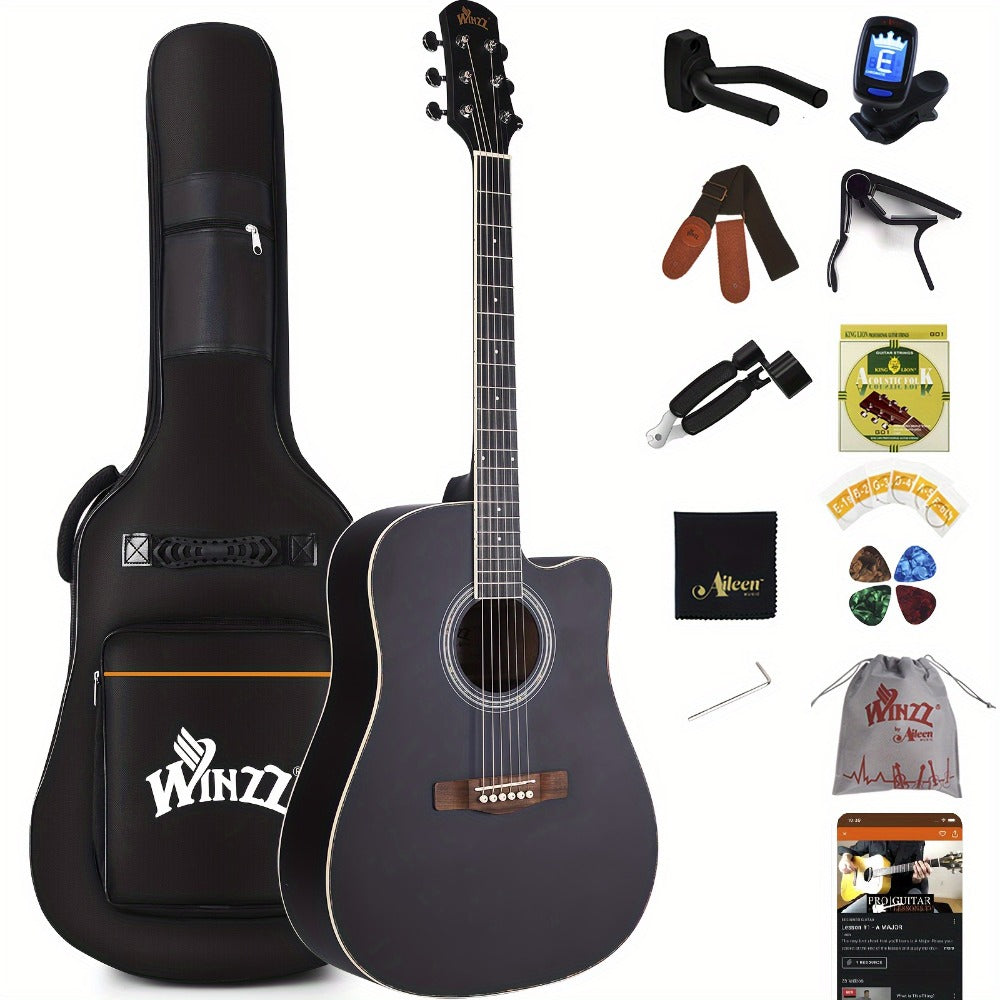 Acoustic Guitar, WINZZ, TG-A4, 41-Inch for Lessons and Practice