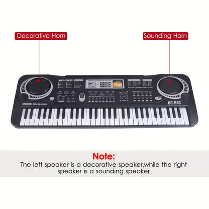 Portable Electronic Keyboard, 61-key electronic keyboard, USB, Portable, 61-key, Organ