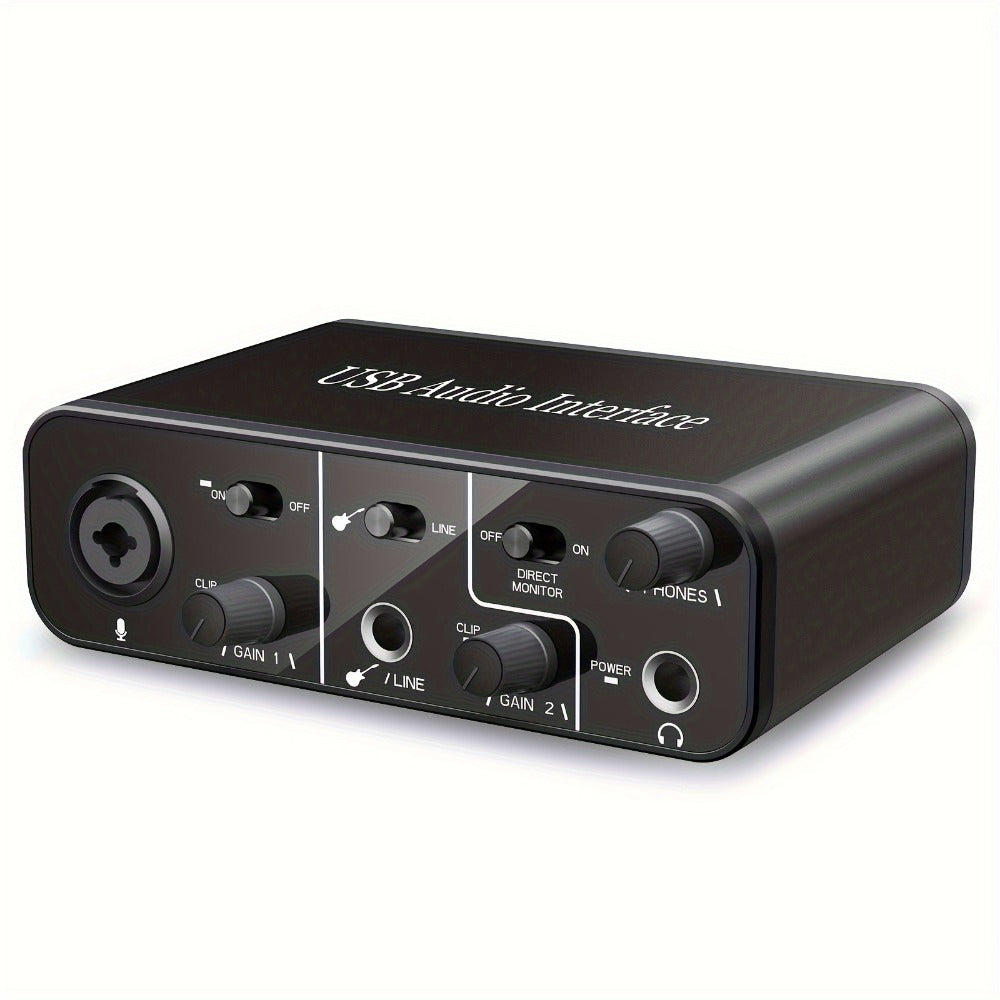 USB Audio Interface, USB-C, USB, Mic, Preamps, Cable for Recording and Streaming