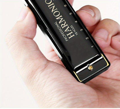 Blues Harmonica, Golden, Professional, Hole, C-Key for Blues Practice