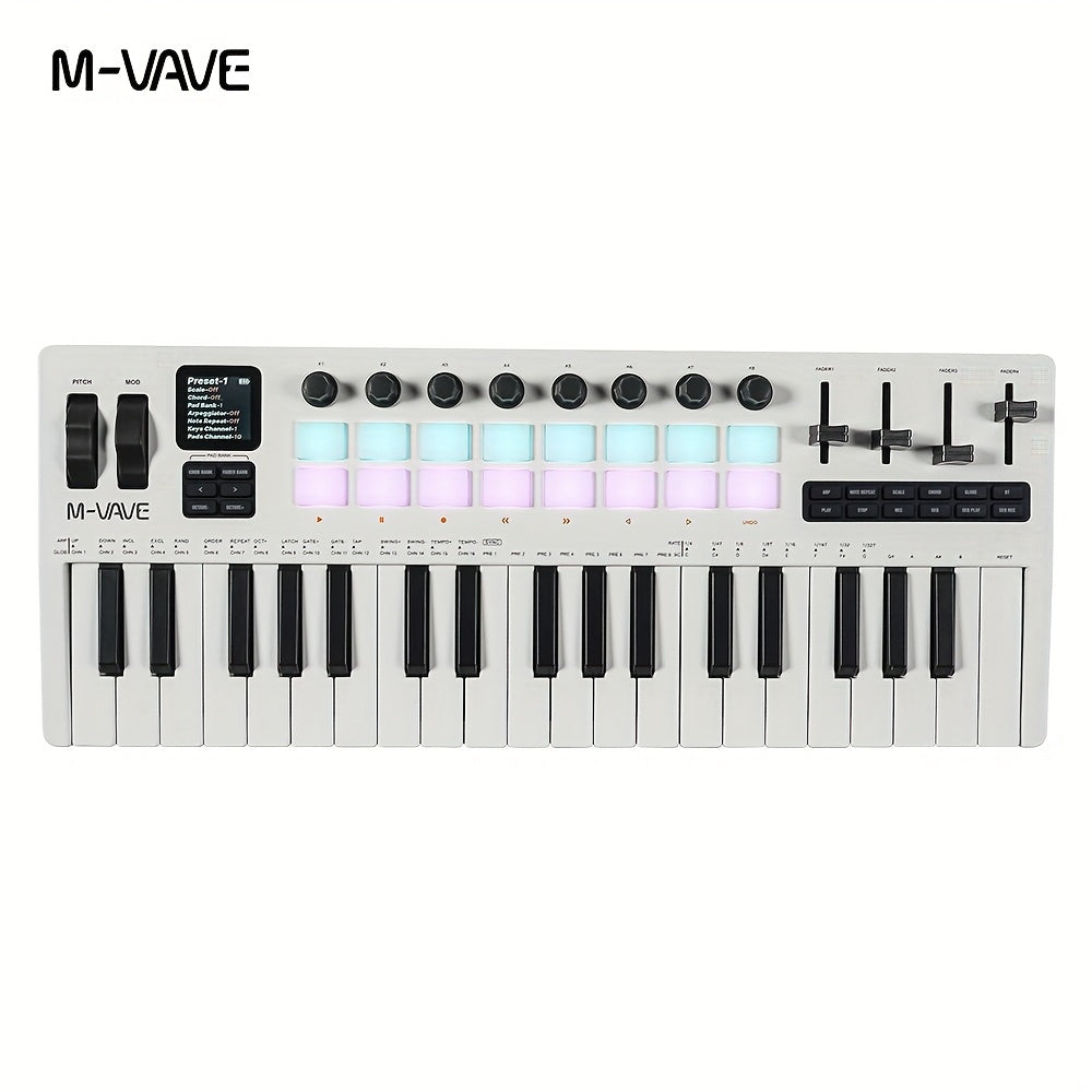 M-VAVE SMK37PRO Professional MIDI Keyboard with 37 Keys, Wireless for Music Composition And Synthesis