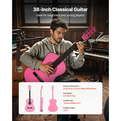 Acoustic Guitar, VEVOR, Classical, Beginner for Lessons and Practice